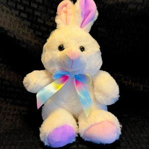 Super Soft White Fur Easter Bunny plush toy